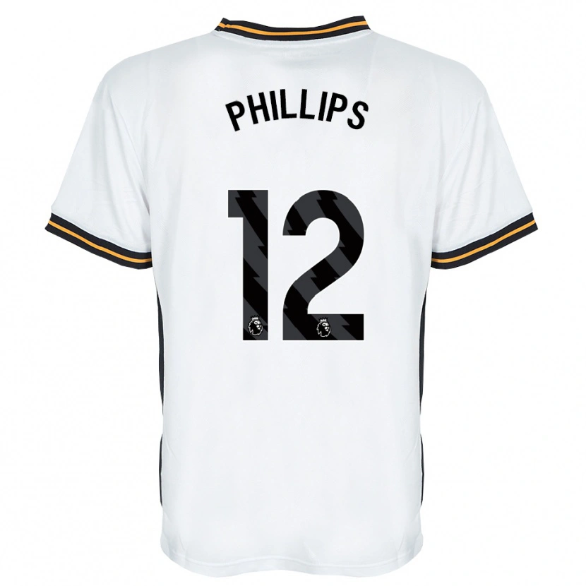Danxen Uomo Maglia Dillon Phillips #12 Bianco Arancione Nero Kit Gara Away 2026/27 Maglietta