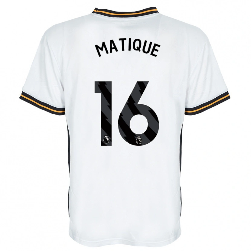 Danxen Uomo Maglia Albert Matique #16 Bianco Arancione Nero Kit Gara Away 2026/27 Maglietta