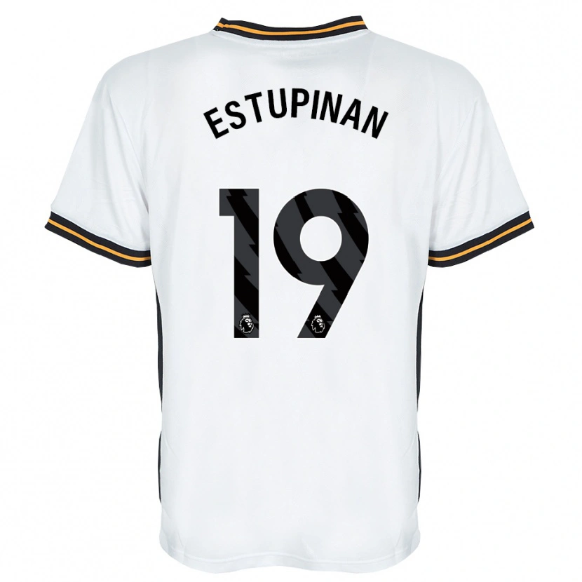 Danxen Uomo Maglia Óscar Estupiñán #19 Bianco Arancione Nero Kit Gara Away 2026/27 Maglietta