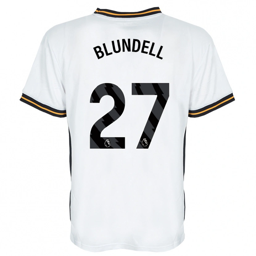 Danxen Uomo Maglia Maddie Blundell #27 Bianco Arancione Nero Kit Gara Away 2026/27 Maglietta