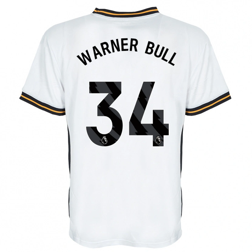 Danxen Uomo Maglia Lucy Warner-Bull #34 Bianco Arancione Nero Kit Gara Away 2026/27 Maglietta