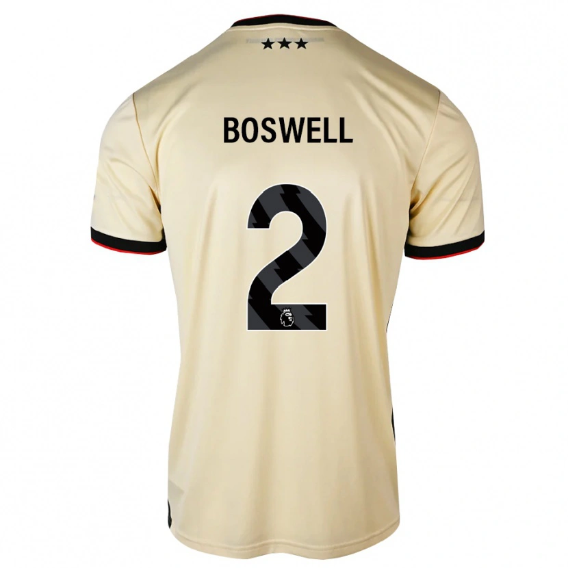 Danxen Uomo Maglia Maria Boswell #2 Lemonchiffon Nero Rosso Kit Gara Away 2026/27 Maglietta