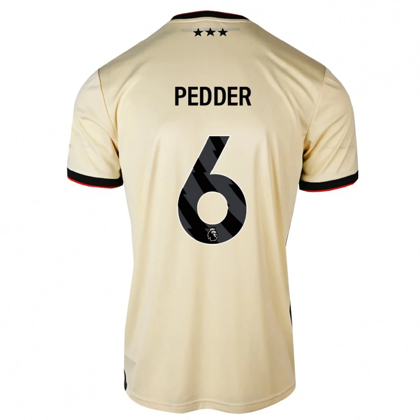 Danxen Uomo Maglia Indiana Pedder #6 Lemonchiffon Nero Rosso Kit Gara Away 2026/27 Maglietta