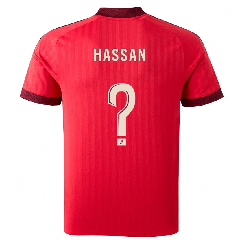 Danxen Uomo Maglia Ali Hassan #0 Borgogna Rosso Bianco Kit Gara Away 2026/27 Maglietta