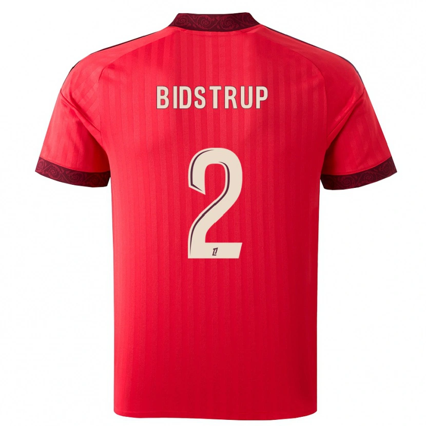 Danxen Uomo Maglia Mads Bidstrup #2 Borgogna Rosso Bianco Kit Gara Away 2026/27 Maglietta