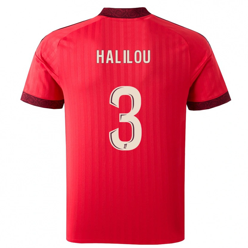 Danxen Uomo Maglia Ibrahim Halilou #3 Borgogna Rosso Bianco Kit Gara Away 2026/27 Maglietta