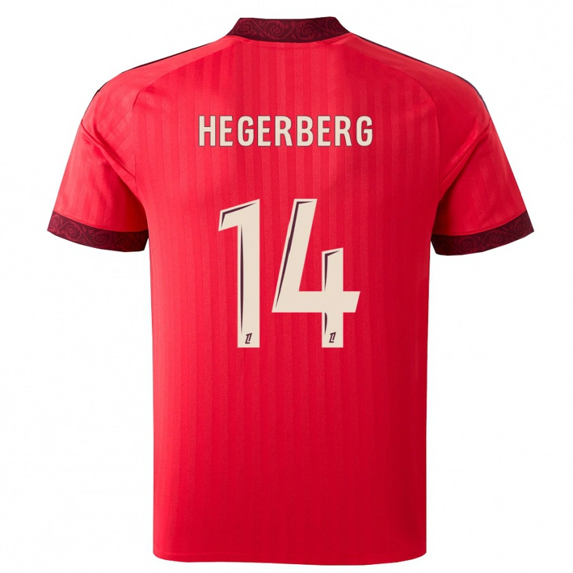 Danxen Uomo Maglia Ada Hegerberg #14 Borgogna Rosso Bianco Kit Gara Away 2026/27 Maglietta