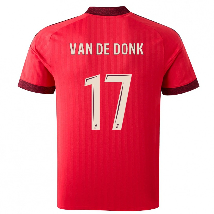 Danxen Uomo Maglia Danielle Van De Donk #17 Borgogna Rosso Bianco Kit Gara Away 2026/27 Maglietta