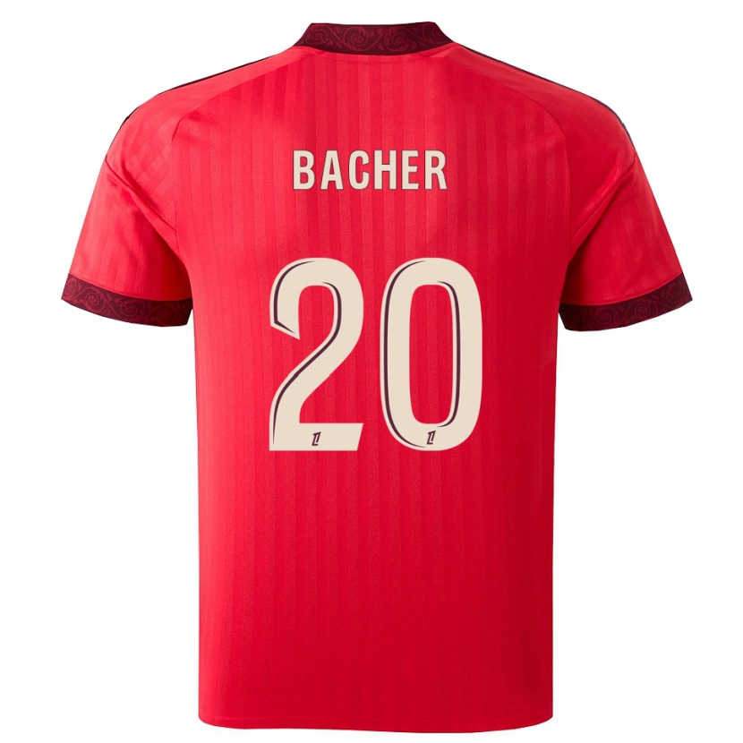 Danxen Uomo Maglia Felix Bacher #20 Borgogna Rosso Bianco Kit Gara Away 2026/27 Maglietta