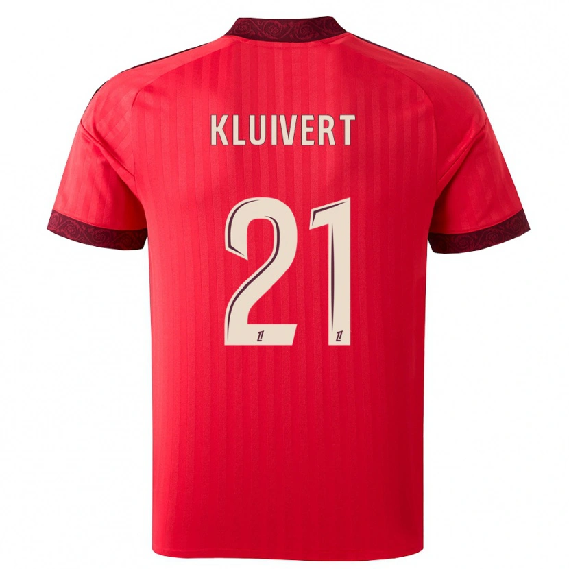 Danxen Uomo Maglia Ruben Kluivert #21 Borgogna Rosso Bianco Kit Gara Away 2026/27 Maglietta
