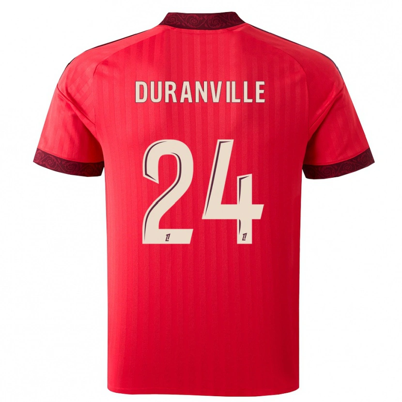Danxen Uomo Maglia Julien Duranville #24 Borgogna Rosso Bianco Kit Gara Away 2026/27 Maglietta