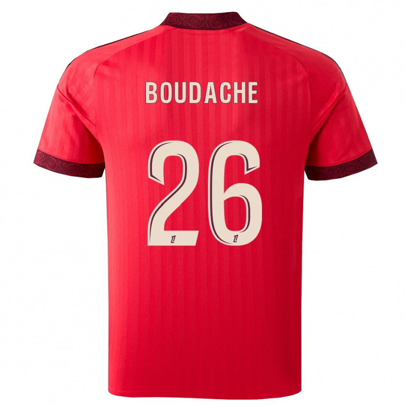 Danxen Uomo Maglia Kaïl Boudache #26 Borgogna Rosso Bianco Kit Gara Away 2026/27 Maglietta