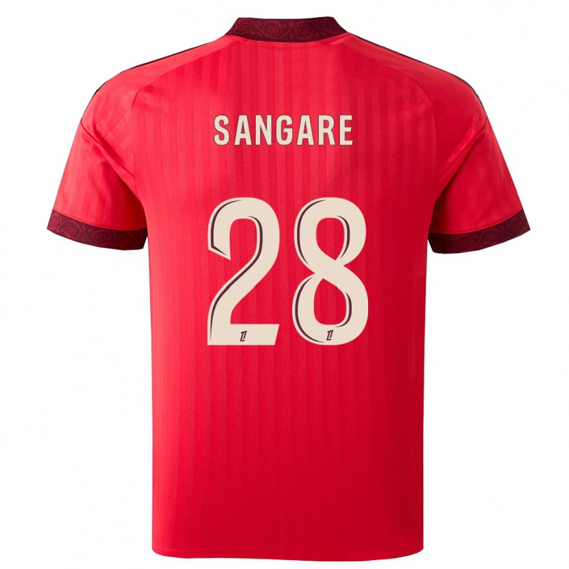 Danxen Uomo Maglia Wassa Sangaré #28 Borgogna Rosso Bianco Kit Gara Away 2026/27 Maglietta