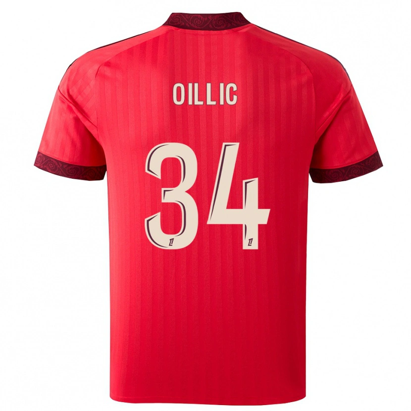 Danxen Uomo Maglia Laureen Oillic #34 Borgogna Rosso Bianco Kit Gara Away 2026/27 Maglietta