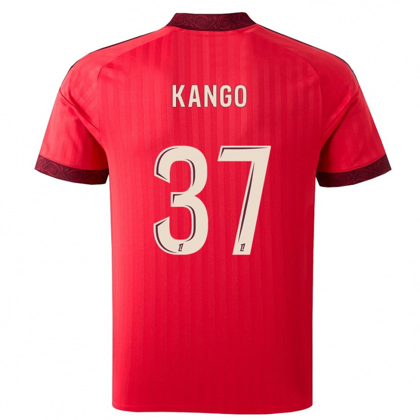Danxen Uomo Maglia Steeve Kango #37 Borgogna Rosso Bianco Kit Gara Away 2026/27 Maglietta