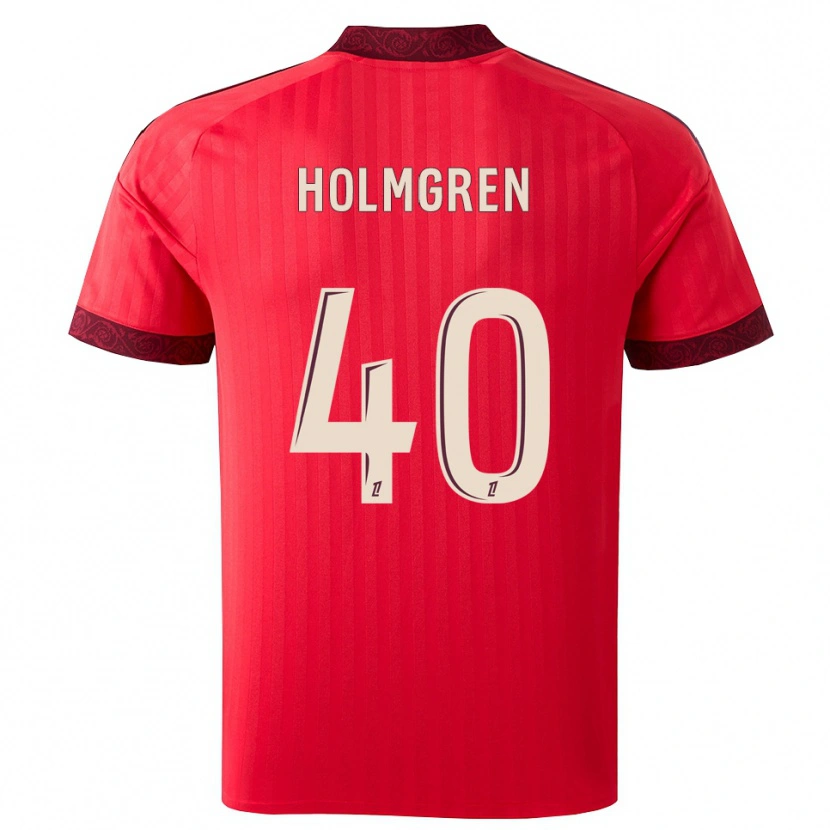 Danxen Uomo Maglia Emma Holmgren #40 Borgogna Rosso Bianco Kit Gara Away 2026/27 Maglietta