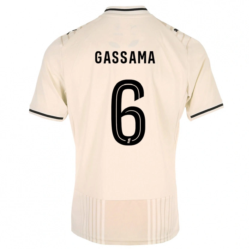 Danxen Uomo Maglia Karamady Gassama #6 Oldlace Nero Bianco Antico Kit Gara Away 2026/27 Maglietta