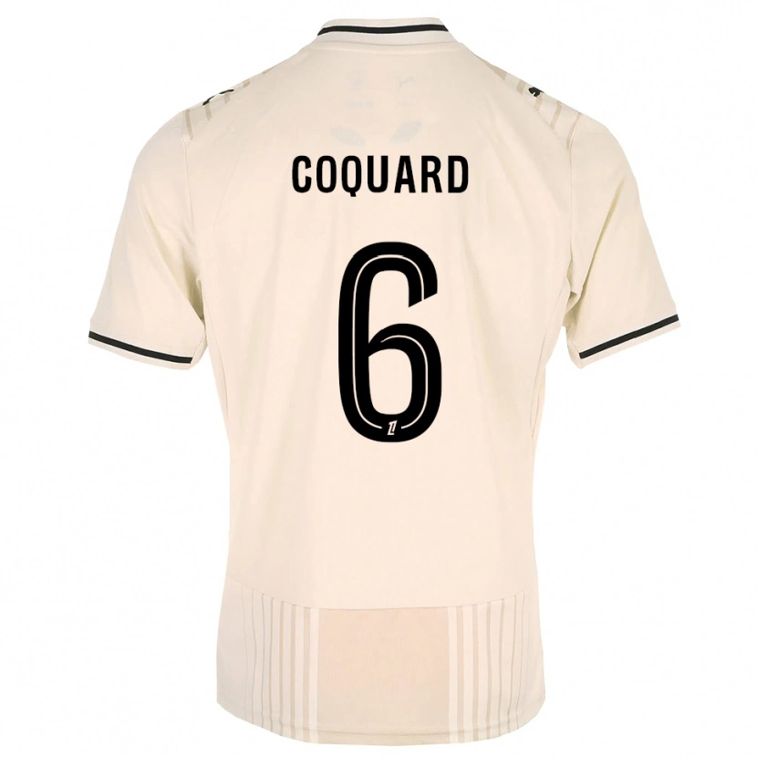 Danxen Uomo Maglia Alexis Coquard #6 Oldlace Nero Bianco Antico Kit Gara Away 2026/27 Maglietta