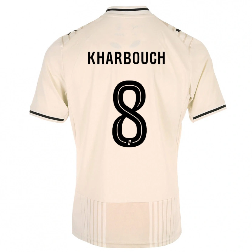 Danxen Uomo Maglia Yanis Kharbouch #8 Oldlace Nero Bianco Antico Kit Gara Away 2026/27 Maglietta