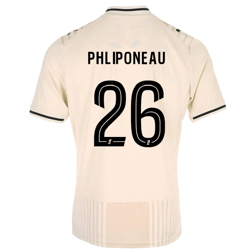 Danxen Uomo Maglia Alexandre Phliponeau #26 Oldlace Nero Bianco Antico Kit Gara Away 2026/27 Maglietta
