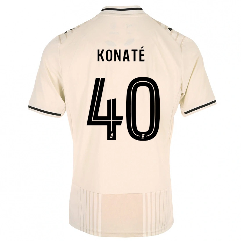 Danxen Uomo Maglia Hillel Konaté #40 Oldlace Nero Bianco Antico Kit Gara Away 2026/27 Maglietta