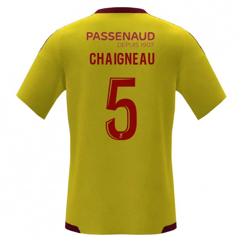 Danxen Uomo Maglia Swann Chaigneau #5 Giallo Rosso Verde Kit Gara Away 2026/27 Maglietta