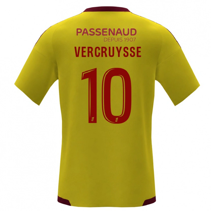 Danxen Uomo Maglia Jean Vercruysse #10 Giallo Rosso Verde Kit Gara Away 2026/27 Maglietta