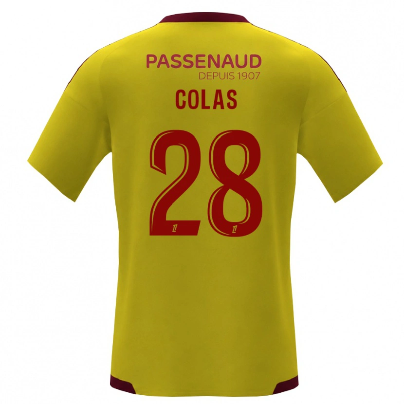 Danxen Uomo Maglia Erwan Colas #28 Giallo Rosso Verde Kit Gara Away 2026/27 Maglietta