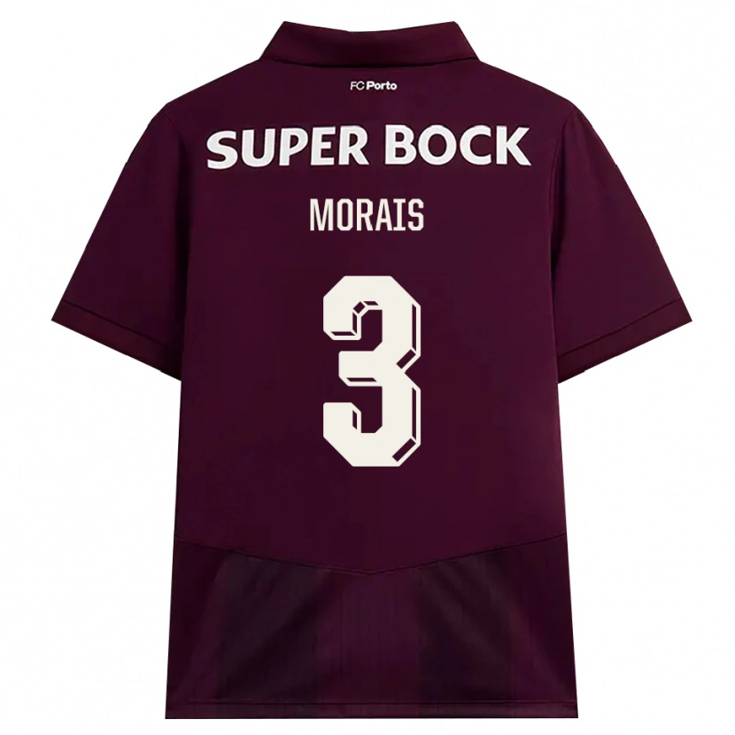 Danxen Uomo Maglia Rodrigo Morais #3 Borgogna Bianco Kit Gara Away 2026/27 Maglietta