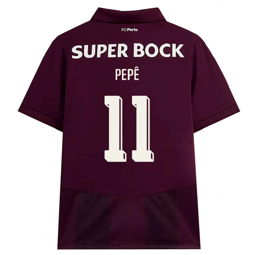 Danxen Uomo Maglia Pepê #11 Borgogna Bianco Kit Gara Away 2026/27 Maglietta