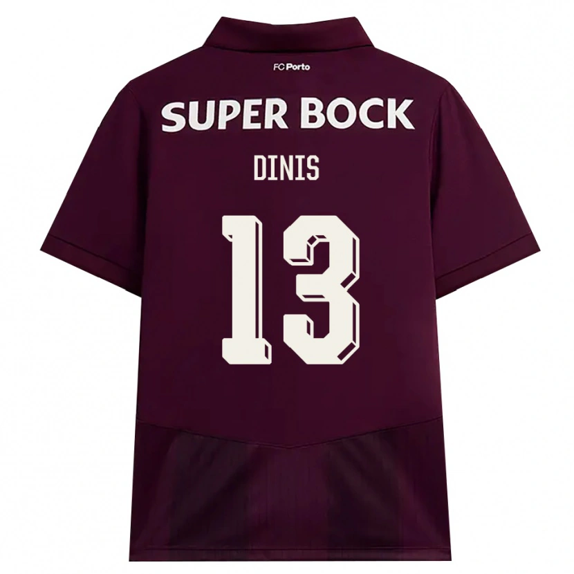 Danxen Uomo Maglia Vasco Dinis #13 Borgogna Bianco Kit Gara Away 2026/27 Maglietta