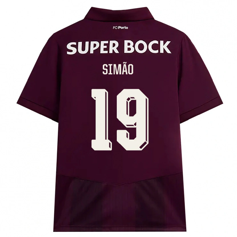 Danxen Uomo Maglia Martim Simão #19 Borgogna Bianco Kit Gara Away 2026/27 Maglietta