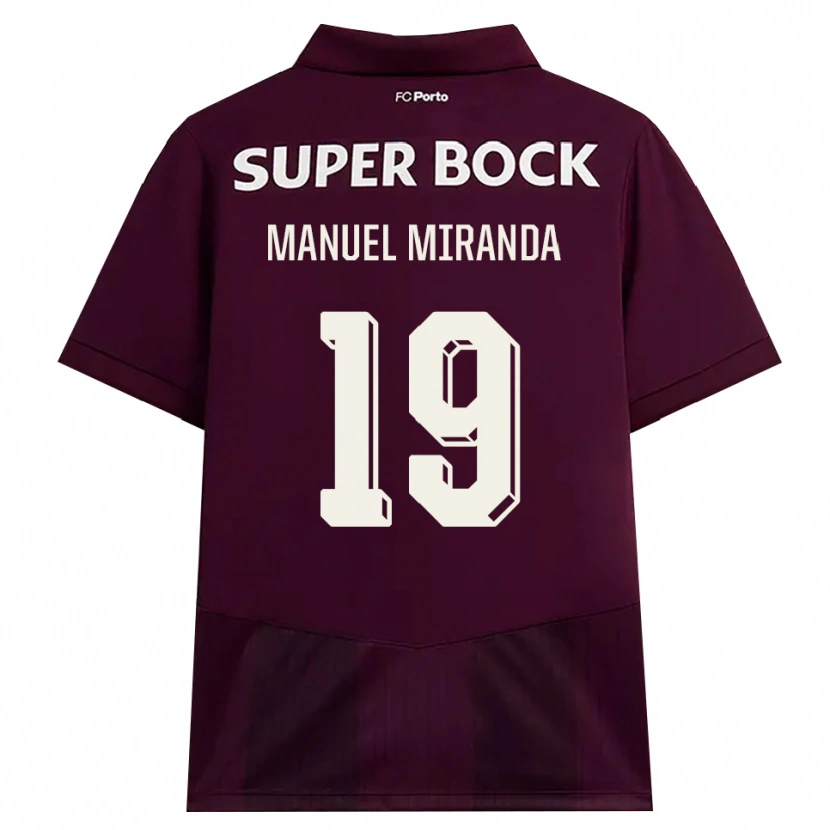 Danxen Uomo Maglia Manuel Miranda #19 Borgogna Bianco Kit Gara Away 2026/27 Maglietta
