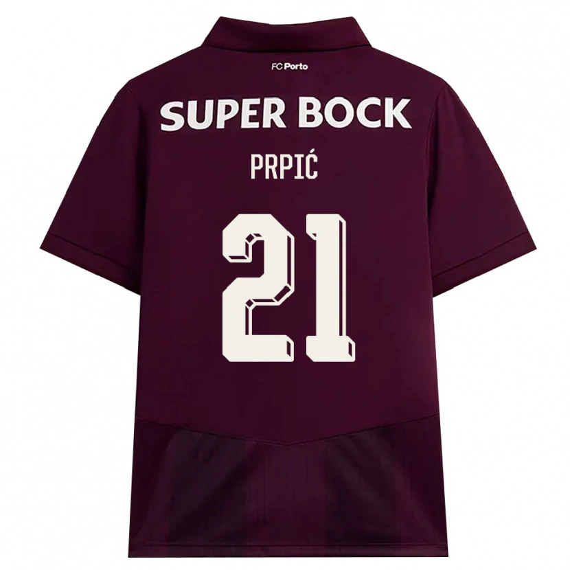 Danxen Uomo Maglia Dominik Prpić #21 Borgogna Bianco Kit Gara Away 2026/27 Maglietta