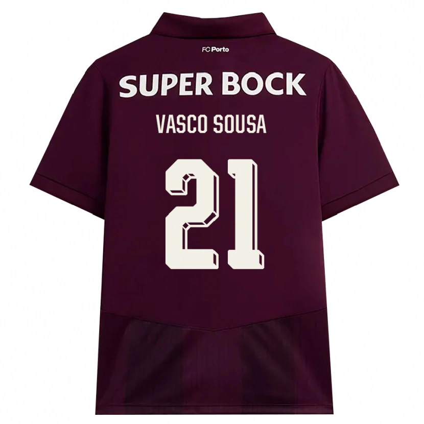 Danxen Uomo Maglia Vasco Sousa #21 Borgogna Bianco Kit Gara Away 2026/27 Maglietta