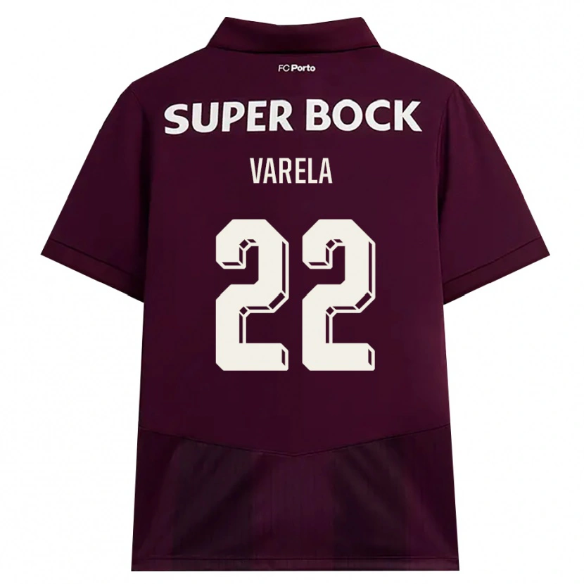 Danxen Uomo Maglia Alan Varela #22 Borgogna Bianco Kit Gara Away 2026/27 Maglietta