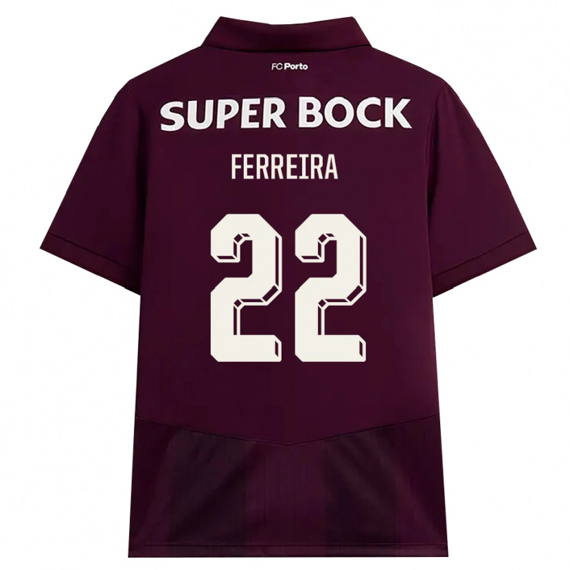 Danxen Uomo Maglia Joana Ferreira #22 Borgogna Bianco Kit Gara Away 2026/27 Maglietta