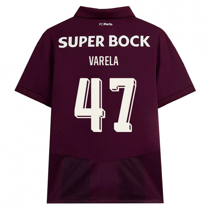Danxen Uomo Maglia Cardoso Varela #47 Borgogna Bianco Kit Gara Away 2026/27 Maglietta