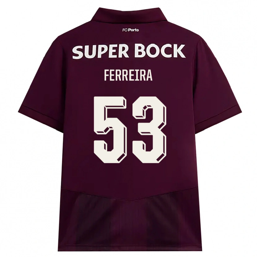 Danxen Uomo Maglia Eduardo Ferreira #53 Borgogna Bianco Kit Gara Away 2026/27 Maglietta