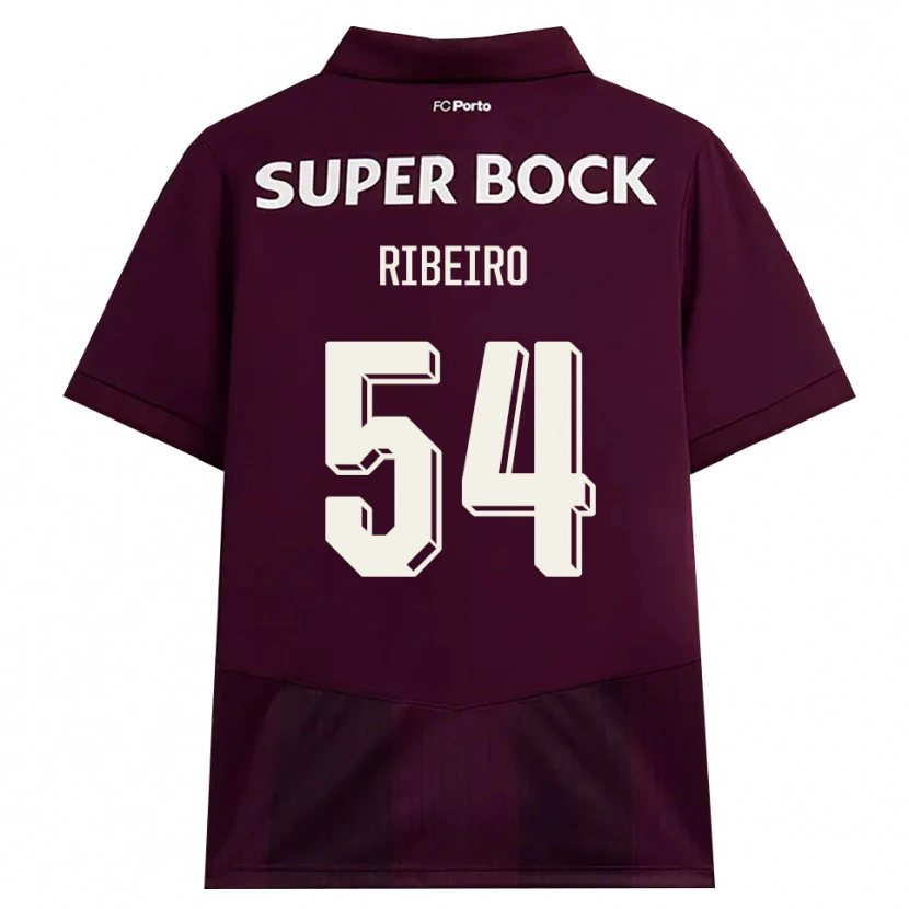 Danxen Uomo Maglia António Ribeiro #54 Borgogna Bianco Kit Gara Away 2026/27 Maglietta
