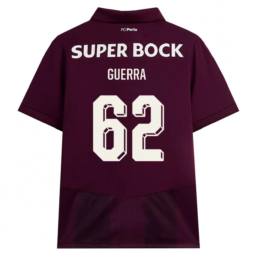 Danxen Uomo Maglia Gustavo Guerra #62 Borgogna Bianco Kit Gara Away 2026/27 Maglietta