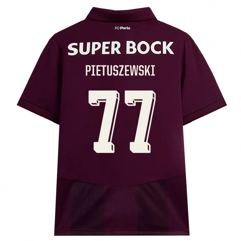 Danxen Uomo Maglia Oskar Pietuszewski #77 Borgogna Bianco Kit Gara Away 2026/27 Maglietta