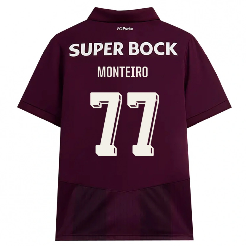 Danxen Uomo Maglia Rui Monteiro #77 Borgogna Bianco Kit Gara Away 2026/27 Maglietta
