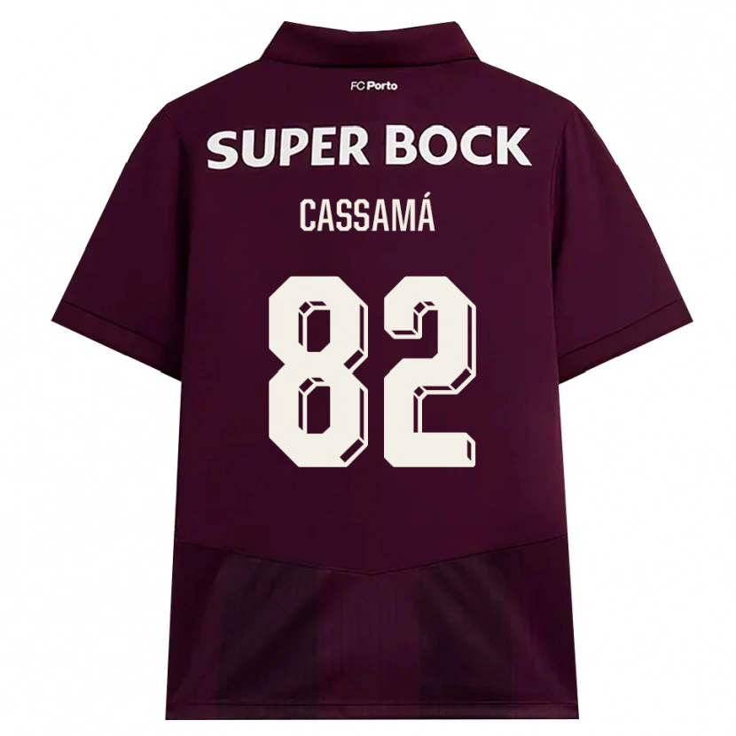 Danxen Uomo Maglia Abdu Cassamá #82 Borgogna Bianco Kit Gara Away 2026/27 Maglietta