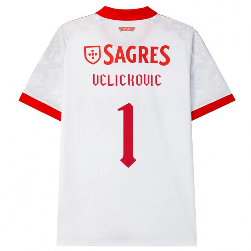 Danxen Uomo Maglia Luka Velickovic #1 Bianco Rosso Giallo Kit Gara Away 2026/27 Maglietta