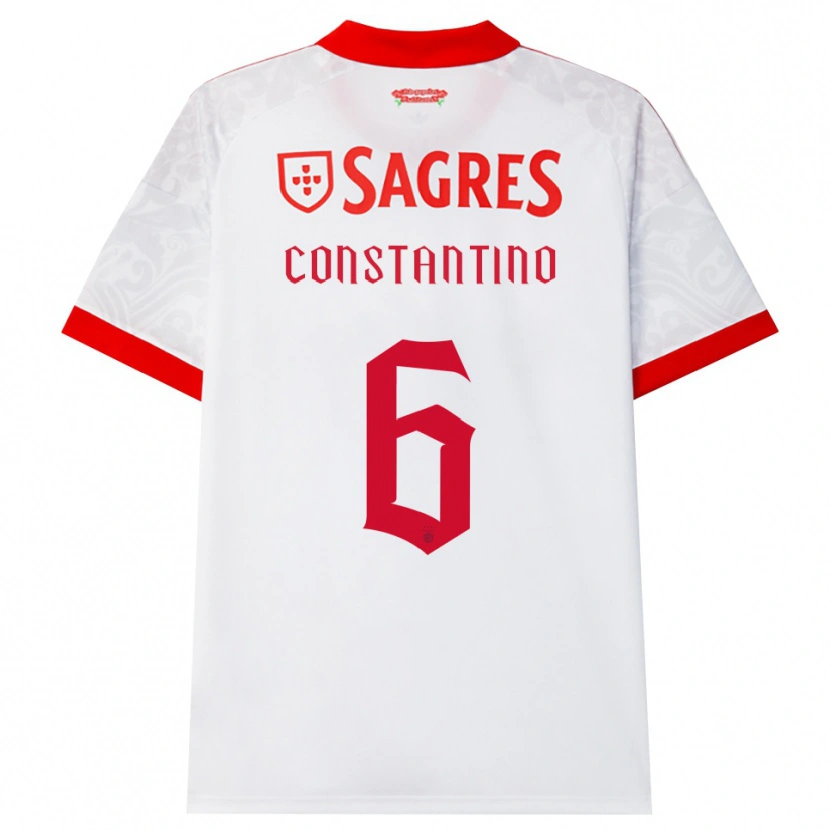 Danxen Uomo Maglia Simão Constantino #6 Bianco Rosso Giallo Kit Gara Away 2026/27 Maglietta