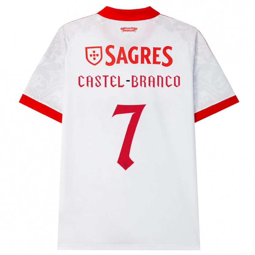 Danxen Uomo Maglia Diego Castel-Branco #7 Bianco Rosso Giallo Kit Gara Away 2026/27 Maglietta