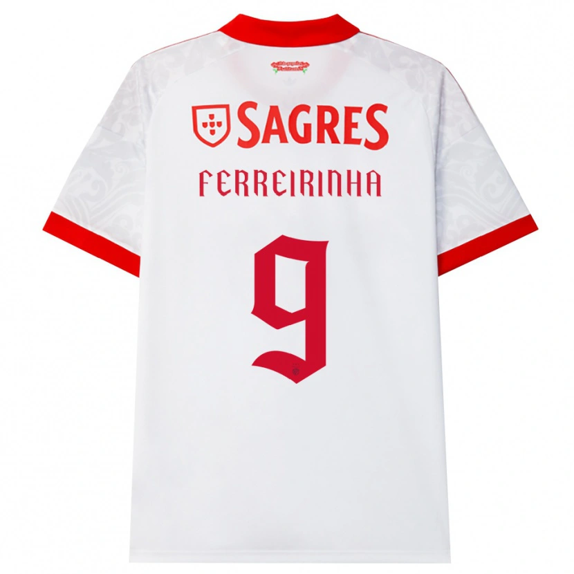 Danxen Uomo Maglia Afonso Ferreirinha #9 Bianco Rosso Giallo Kit Gara Away 2026/27 Maglietta