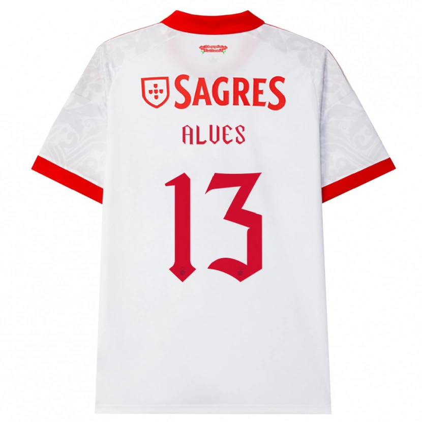 Danxen Uomo Maglia Lucia Alves #13 Bianco Rosso Giallo Kit Gara Away 2026/27 Maglietta