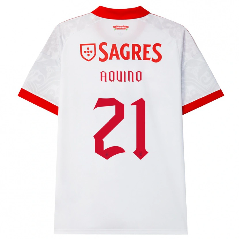 Danxen Uomo Maglia Jesus Aquino #21 Bianco Rosso Giallo Kit Gara Away 2026/27 Maglietta